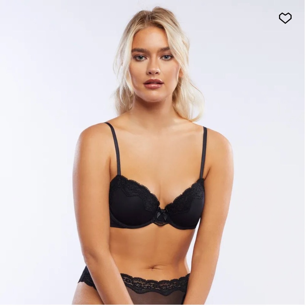 Savage X Fenty Demi Cup Mesh Bra in Caviar